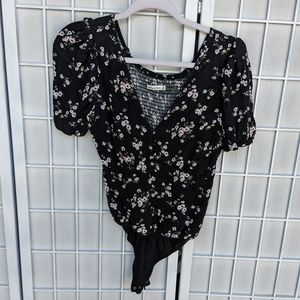 Abercrombie & Fitch Floral Blouses Bodysuit (Thong in Back)